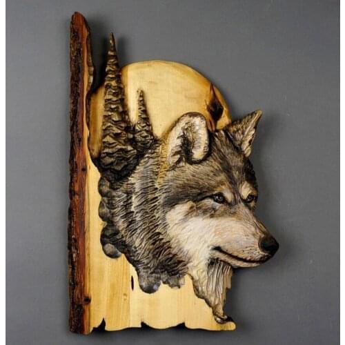 Animal Head Wall Ornaments Resin Wall Hanging Decoration in Nordic style Decor Gift for Home Wolf elk bear raccoon