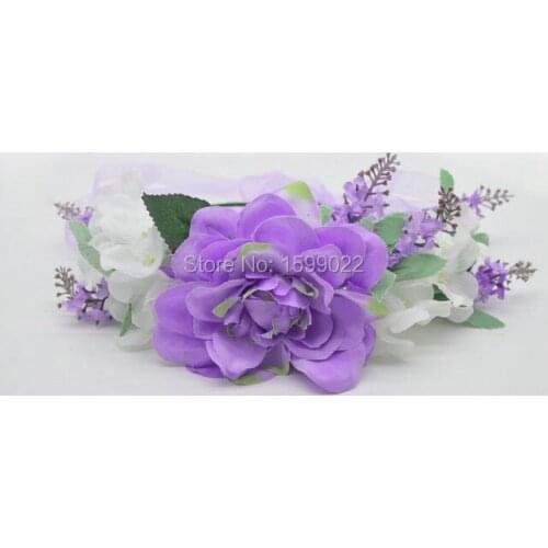 Adjustable Large Exaggerated Women Flower Crown Carnival Headdress Wedding Tea Party Headwear Vintage Handmade Hair Accessories