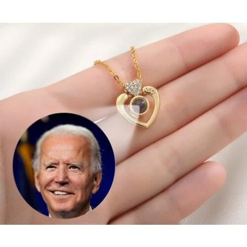 Romantic Customized Photo Projection Necklaces Personalized Mum Lover Picture Name Heart Necklaces Memory Gifts Bijoux femme