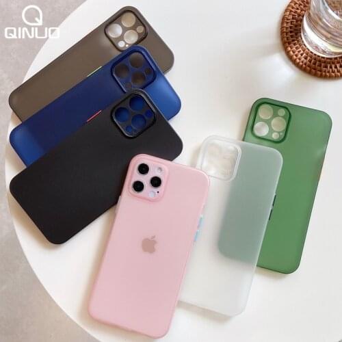 Slim Matte Phone Case For iPhone 12 11 Pro Max 7 8 Plus X XR XS Max 12 Mini SE 2020 Full Lens Cover Translucent Soft TPU Funda