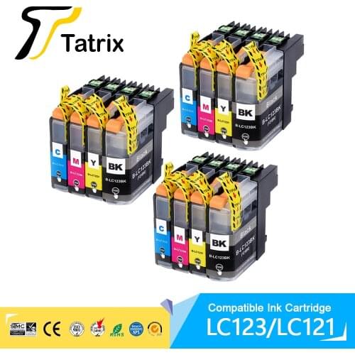 12PK For Brother LC123 Ink Cartridge Compatible For MFC-J4510DW MFC-J4610DW Printer Ink Cartridge LC121 MFC-J4410DW MFC-J4710DW