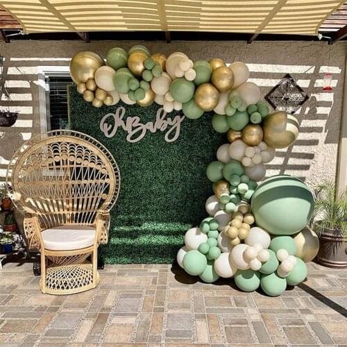 156pcs Sage Green Balloon Garland Arch Kit Avocado Green Blush Balloons for Wedding Birthday Party Baby Shower Party Decoration