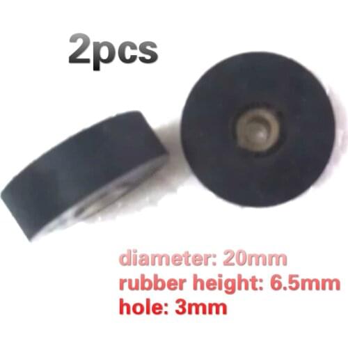 2pcs 20mm*6.5mm*3 wheel belt pulley rubber audio pressure pinch roller for vintage cassette deck tape recorder Stereo player