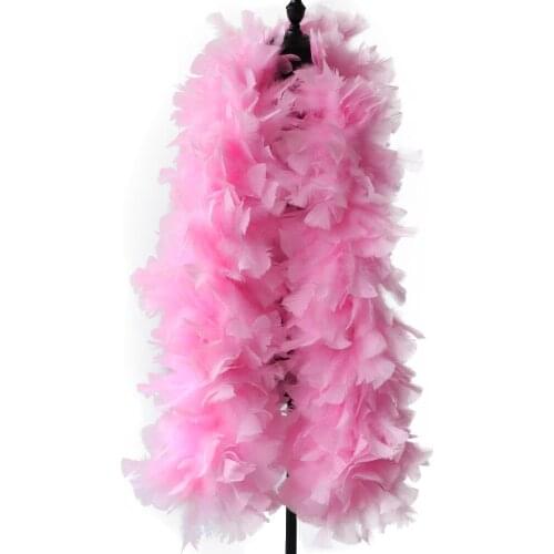 200G Pink Rooster/Chicken Feathers Boa Decoration Accessories For Shawl Scarf Carnival Feather Boas For Crafts Wholesale 2 Yards