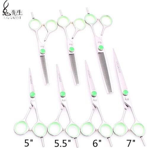 5" 5.5" 6" 7" JP 440C Mr Rabbit Dogs Scissors Professional Grooming Scissors Straight Shears Thinning Shears Pet Scissors M1121