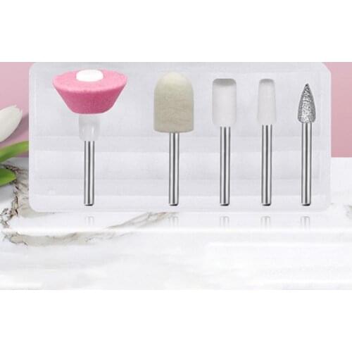 5Pcs/Set 2.35mm Nail Art Drill Wear-resistant Multi-purpose Metal Nail Polishing Head for Women
