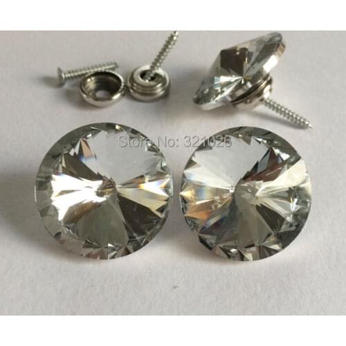 Free shipping 50PCS/LOT 18mm/20mm/25mm/30mm Satellite Crystal Glass Screw Nails / Decoration Tacks / Buttons For Sofa Industry