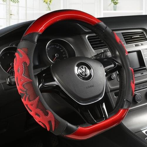 38CM D Type O Type Universal Car PU Leather Car Steering Wheel Cover Four Seasons Steering Wheel Hubs For Interior Accessories