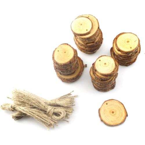 Natural Wood Discs 50 Pcs. 6 6 Cm Drill Hole Unfinished Wooden Circles for