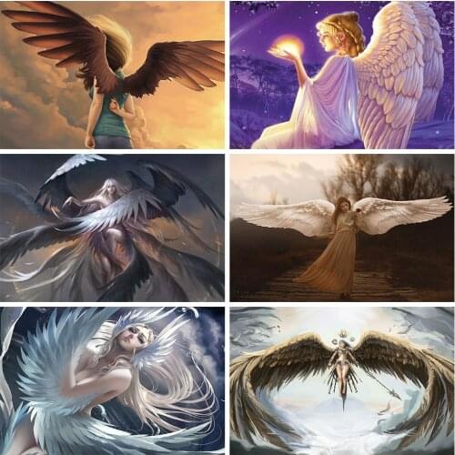 Muxun 5D Diy Crystal Diamond Painting Angel Wings Fairy Girl Full Square Round Diamond Embroidery Home Decoration Gift Mural