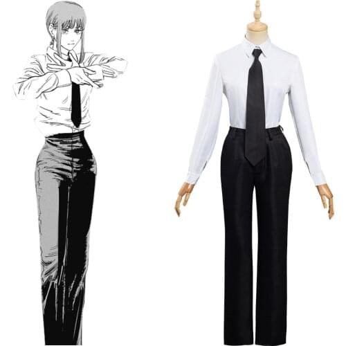Chainsaw Man Makima Cosplay Costume Shirt Pants Outfits Halloween Carnival Suit