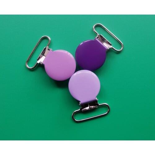 Sutoyuen 50pcs 25MM Round Suspender Pacifier Clips Soother holder for Baby Dummy Pacifier Teething Chain Clip LEAD NICKLE Free