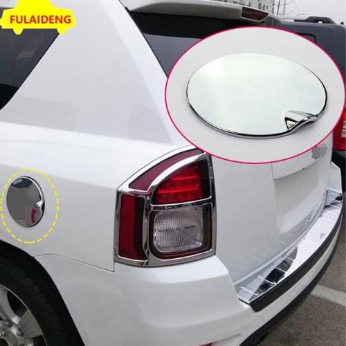 For JEEP Compass MK 2011-2015 ABS Chrome fuel tank cover cap cover bar trim moulding Car Styling Accessories