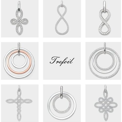 Pendant Infinity Eternity Love Knot Circles, Fashion Jewelry 925 Sterling Silver Romantic Love Gift For Women Girls Fit Necklace