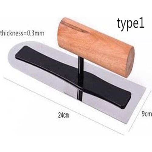 6 Size Stainless Steel Blade With Wooden Handle Plaster Trowel Construction Concrete Spatula Tool L=12/18/20/24cm
