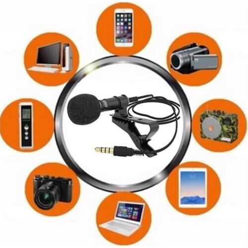 Mini 3.5mm Jack Microphone Lavalier Tie Clip Microphones Microfono Mic For Speaking Speech Lectures 28mm Long Cable