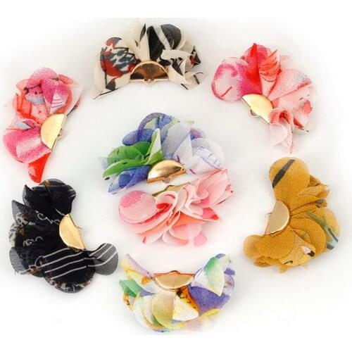 Fashion 10PCS Mix Styles and Colors Chiffon Fribric Flower Charm Fringed Tassel for DIY Cloth Decoration Pendant Vintage Tassels