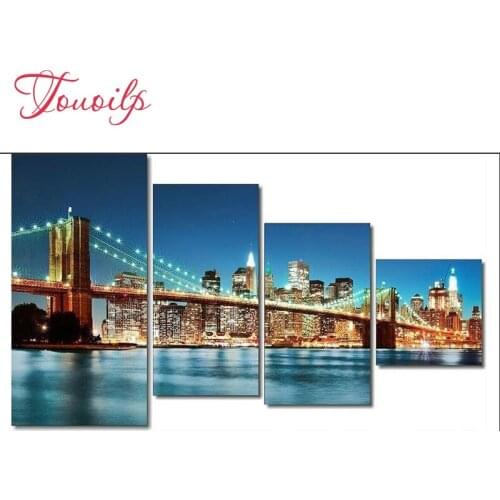 Golden Gate Bridge 5d diy Diamond Painting diamond Embroidery Kit Pictures of Rhinestones Multi-Picture Combination Triptych