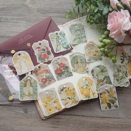 43pcs TAG Retro Goddess and Flower Design Paper Sticker As Scrapbooking DIY Gift Packing Label Decoration Party Decoration