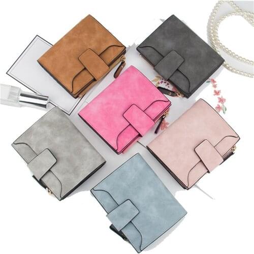 New PU Leather Women Wallet Solid Color Cards Holders Luxury Wallets Designer Purse Hasp Small Slim Coin Pocket Purse