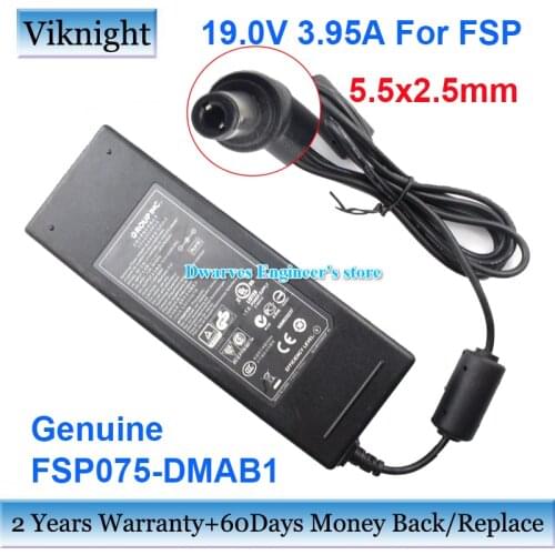 Genuine FSP075-DMAB1 19.0V 3.95A 75W AC Adapter Charger For FSP FSP075DMAB1 Laptop Power Supply 5.5x2.5mm