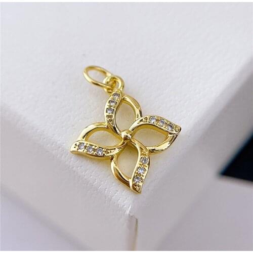 1PCS Real 18K Gold Plated Necklace Pendant Charms for Jewelry Findings Components Making Supplies DIY Cupron Accessories