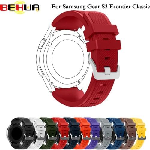 22mm Watch Band for Samsung Gear S3 Frontier / Classic Soft Silicone Replacement Watch Strap for samsung galaxy 46mm Bracelet