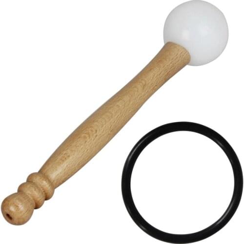 Rubber Mallet Stick Wooden Handle for Crystal Singing Bowl Buddha Sound Bowl Accessory