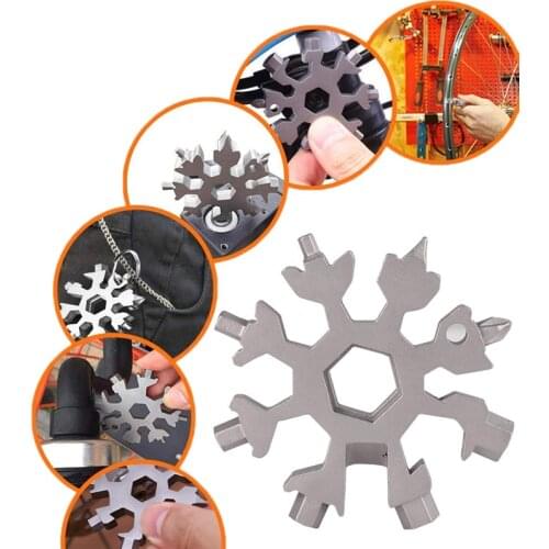 JINRUI Universal Snowflake Wrench Multifunctional Stainless Steel Hexagonal Universal 18-in-1 Octagonal Portable Small Tool