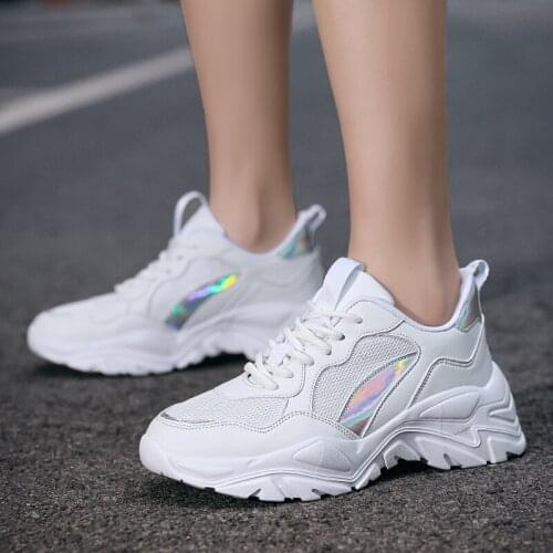 2021 Sneakers Women Shoes Platform Casual Ladies Shoe Woman Lace-Up Mesh Light Breathable Female zapatillas de deporte para muje