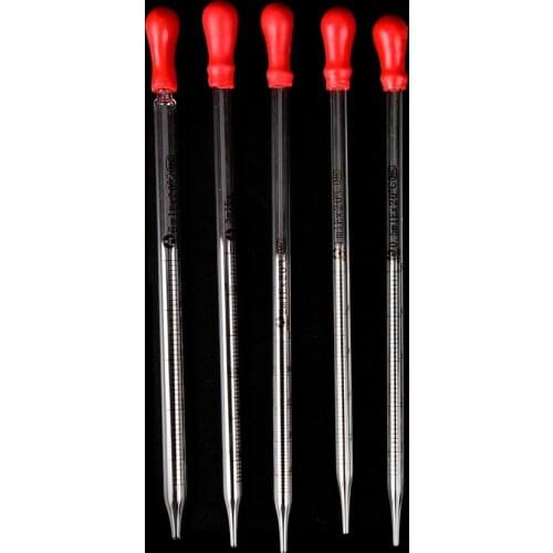 0.5ml 1ml 2ml 3ml 5ml Glass Pipette With Rubber Bulb Laboratory tools Chemistry Dropper Dispensing Lab Supplies