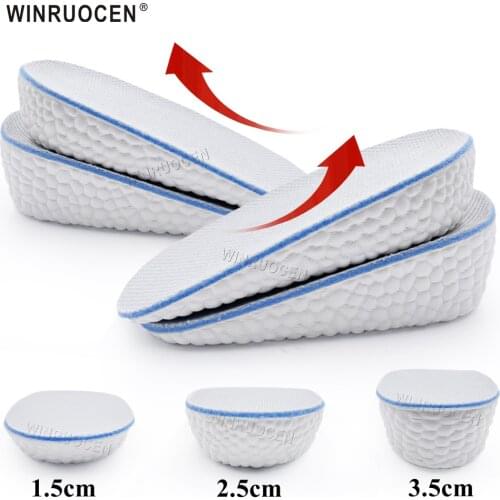 1 Pair Shoe Insoles Breathable Half Insole Heighten Heel Insert Sports Shoes Pad Cushion Unisex 1.5-3.5cm Height Increase Insole