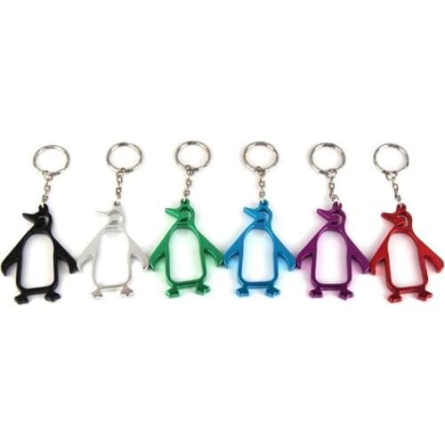 1000pcs Creative penguins beer bottle opener Aluminum alloy animal bottle opener with key chain portable bottle opener SN329