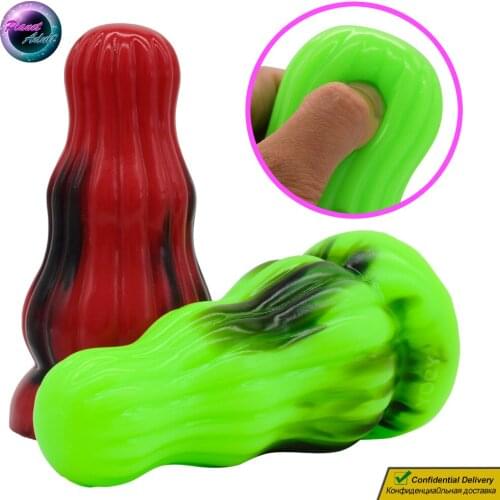 15.8cm Silicone Gourd Anal Plug Dildo Masturbator Women Lesbian Vagina Gay Prostate Anus Orgasm Device Expander Soft Sex Toys