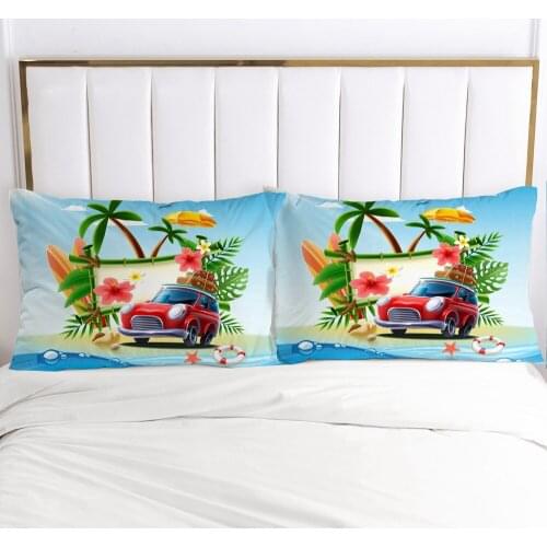 2 Pcs 3D Printed Cartoon Kids Car 100% Polyester Pillowcase Printed Home Decorative Pillowcse Pillow Cover Decoraion Bedclothes