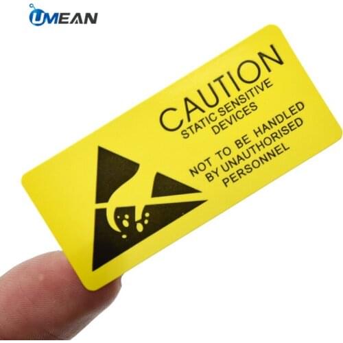 20pcs Caution Sticky Sticker Adhesive Warning Label Reminder for ESD Static Sensitive Device Electronic Components Laser Chip