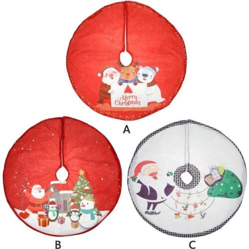 3 Types Christmas Tree Skirt New Year Xmas Tree Carpet Merry Christmas Decoration for Home Outdoor Decoration 90cm