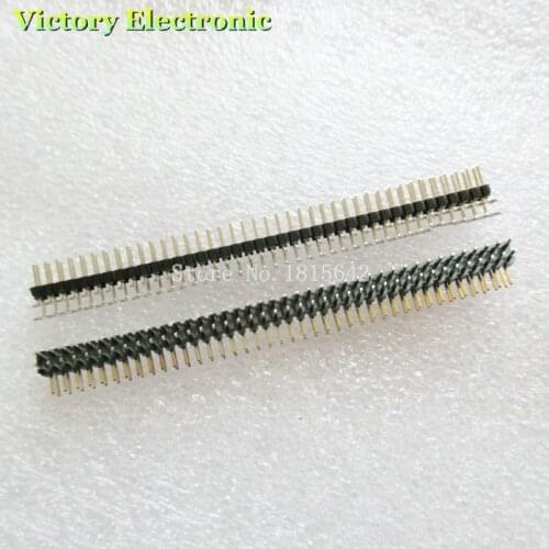 5PCS/LOT 2mm 2*40 Pin Right Angle Male Double Row Pin Header Strip pin header