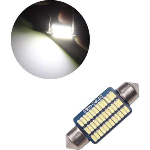 50Pcs 3014 36SMD LED Bulbs 39MM Festoon White Car Interior Lights Canbus Error Free For Dome Reading Light 12V