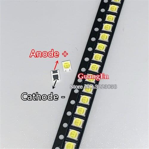 500PCS/Lot Original For JUFEI 3528 SMD LED 2835 1W 6V 2-Chip Cool white 96LM 1210 For TV LCD Backlight Application