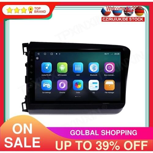 6+128G Android 10 For Honda Civic 2011-2015 Car Multimedia Player GPS Navigation Head Unit Auto Radio Audio Stereo Tape Recorder