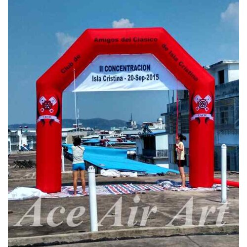 Free air blower cheap entrance inflatable advertising archway with banner for promotion