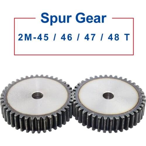 1 Piece spurGear 2M45/46/47/48T Rough Hole14 mm Gear Low Carbon Steel Material High Quality pinion gear Total Height 20 mm