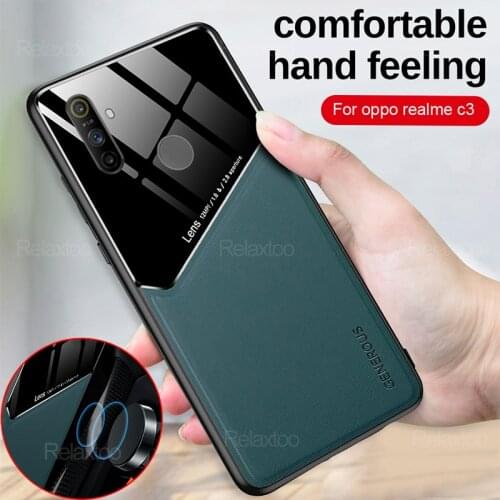 For realme c3 case leather texture car magnetic hloder phone covers for realme 7 pro c3 x7 pro real me 7 pro c 3 hard back shell
