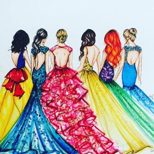 Flower skirt girl 5D DIY diamond painting Full square/round Embroidery Pattern 3D Cross stitch kits mosaic wall stickers