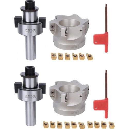 CNC Milling Holder C20-FMB27 Collet Chuck Holder + BAP400R-80-27-6-Flute Cutter + APMT1604 Milling Inserts