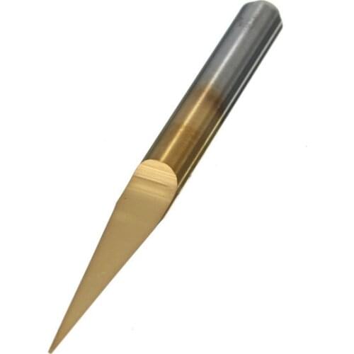 Fresas Para Madera Mdf Cutter 3 Pcs/lot _ 0.1mm 10 Degree Flat Bottom Pcb Engraving Bit Titanium Coated Carbide Cnc Router Tool