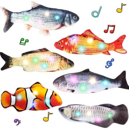Wagging fish toy USB Electric Charging Simulation Fish Cat Pet Chew Bite Interactive Cat Toys Dropshiping Moving Floppy Wagging