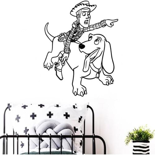 Exquisite dog man Removable Pvc Wall Stickers Kids Room Nature Decor Nordic Style Home Decoration
