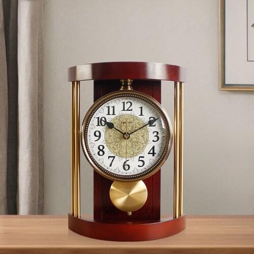 CHINESE STYLE LARGE TABLE CLOCK PENDULUM ART CRAFTS VINTAGE LIVING ROOM SILENT DESKTOP DESK CLOCK DESPERTADOR HOME DECOR DA60ZZ